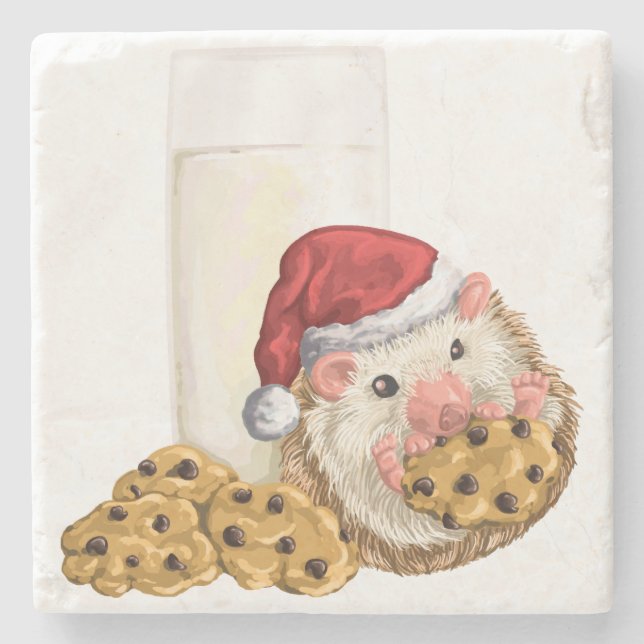 Christmas Cookie Hog Stone Coaster (Front)