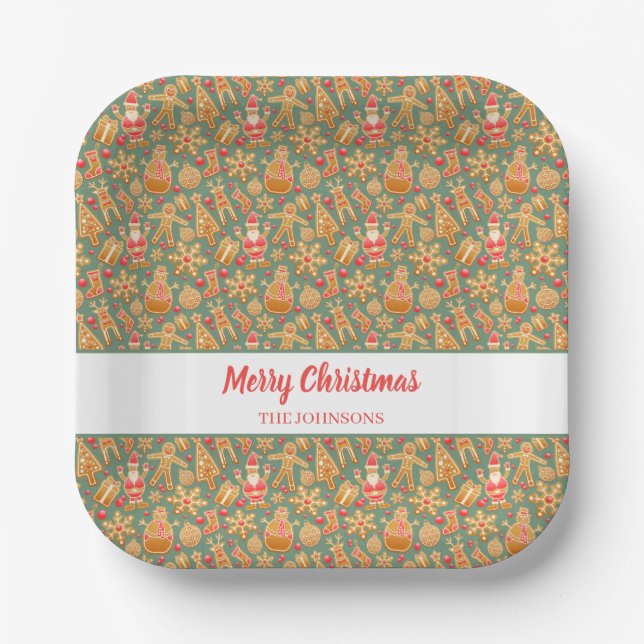 Christmas Cookie Holiday  Paper Plate (Front)