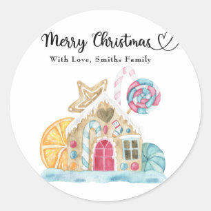 Christmas cookie house - Merry Christmas Classic Round Sticker