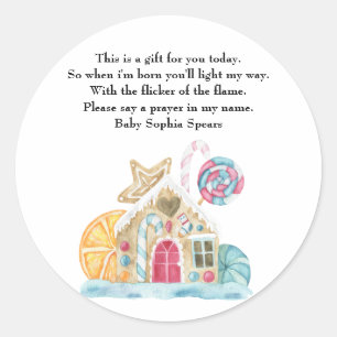 Christmas cookie house - Prayer candle label