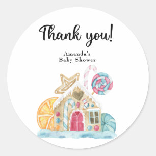 Christmas cookie house - Thank you Classic Round Sticker