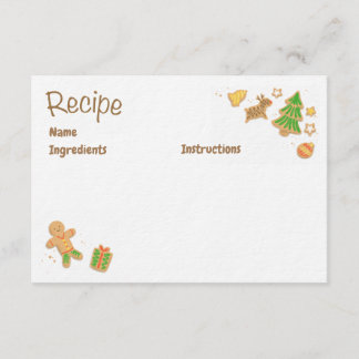 Christmas Cookie Illustrated Recipe Cards