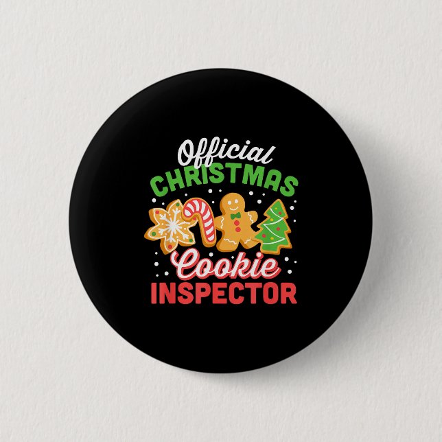 Christmas Cookie Inspector Dad  6 Cm Round Badge (Front)