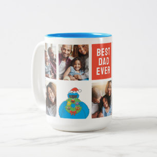 Christmas Cookie Monster Dad - Photo Collage Two-Tone Coffee Mug