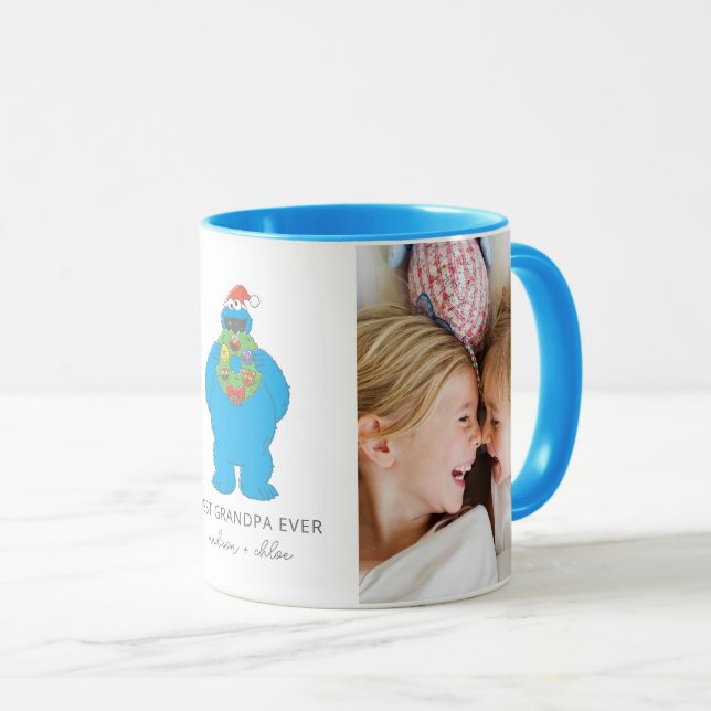 Christmas Cookie Monster | Grandpa - Photo Mug (Front Right)