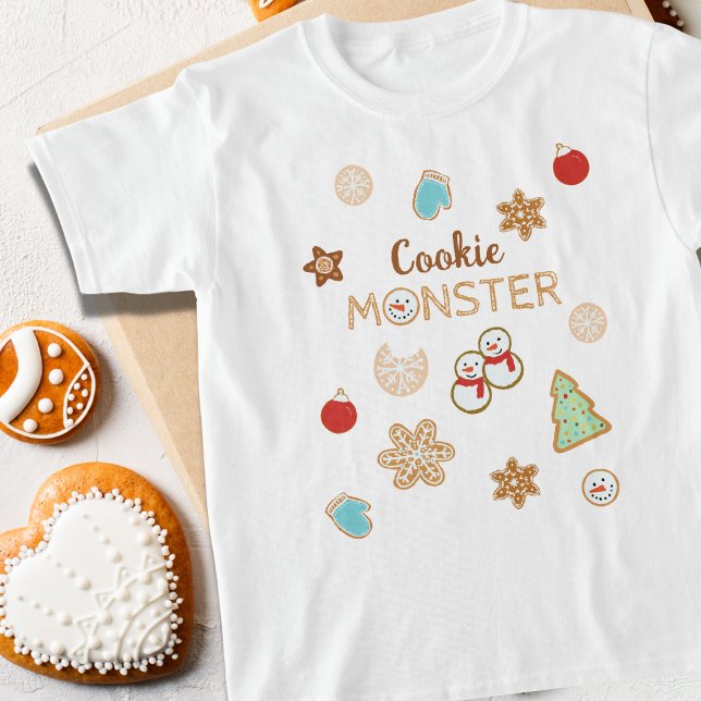 Christmas Cookie Monster Kids T-Shirt (Creator Uploaded)