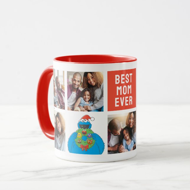 Christmas Cookie Monster | Mum - Photo Collage Mug (Front Left)