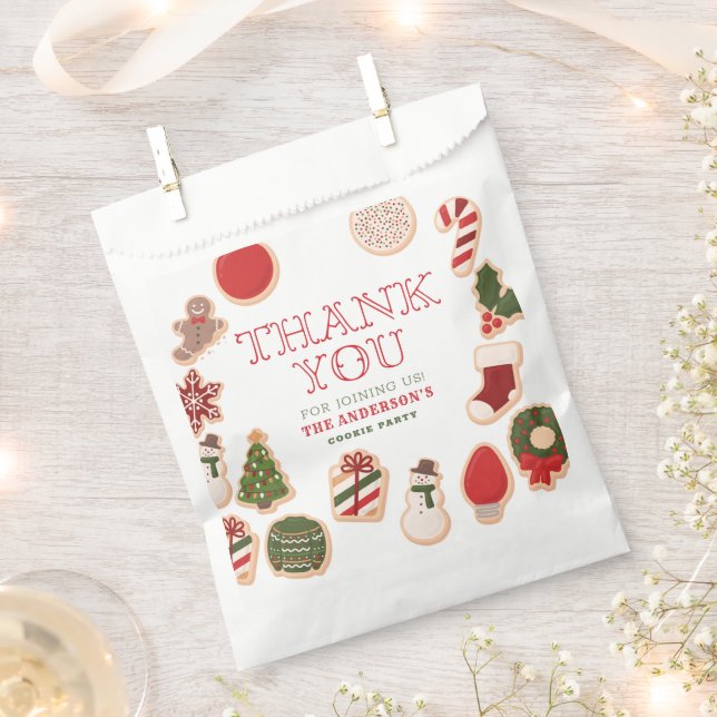 Christmas Cookie Onederful First Birthday Party Favour Bags (Clipped)