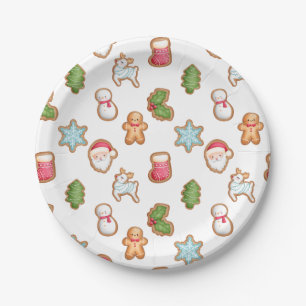 Christmas Cookie Paper Plates, holiday party plate