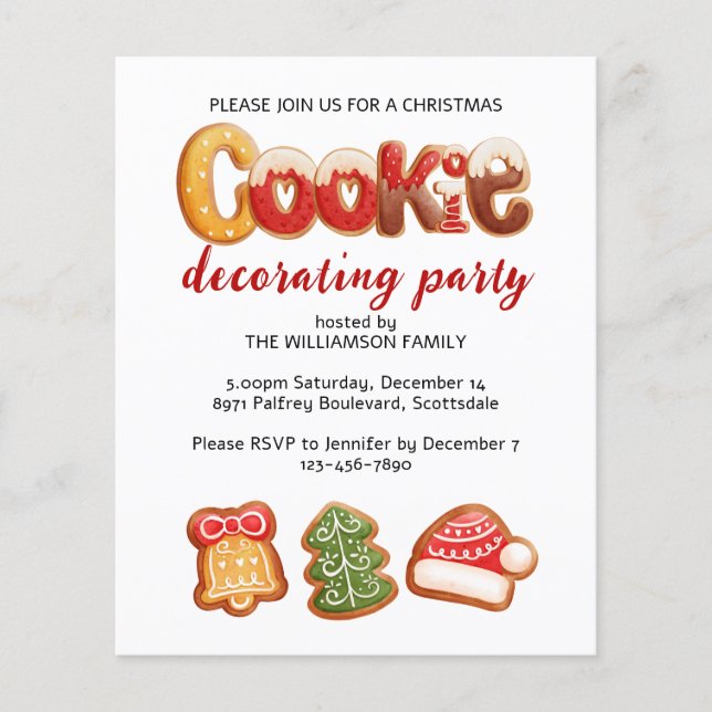 Christmas Cookie Party Invitation (Front)