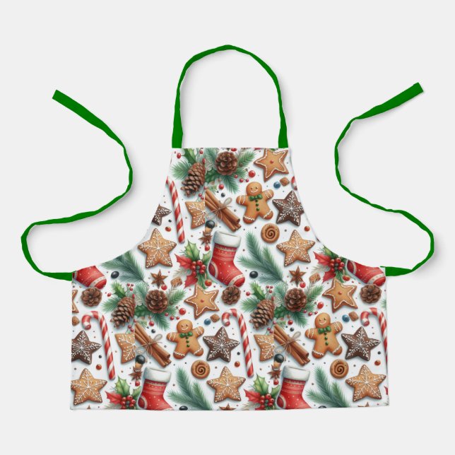 Christmas Cookie Pattern Kids  Apron (Front)