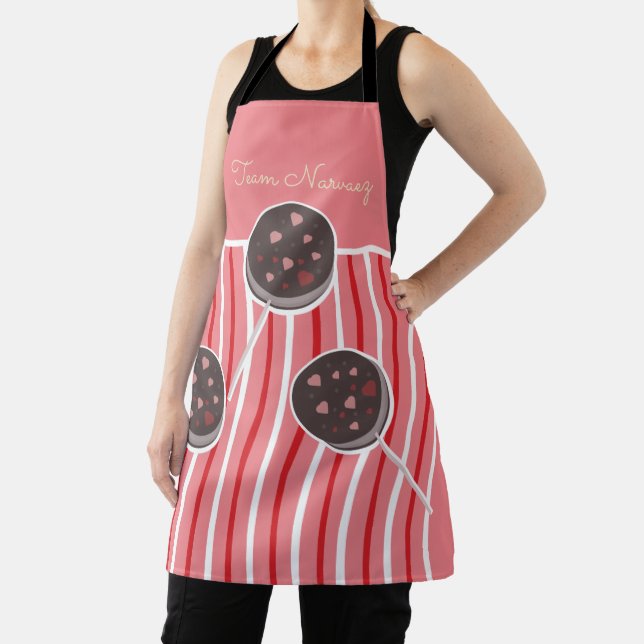 Christmas Cookie Pop Baking Team Name Peppermint Apron (Insitu)