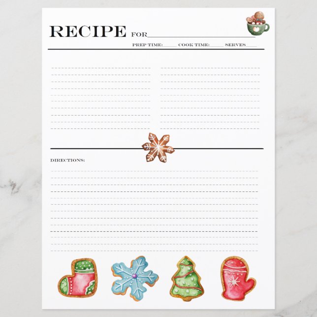Christmas Cookie Recipe Cards (Front)