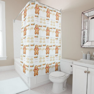 Christmas cookie shower curtain