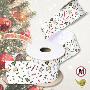 Christmas Cookie Sprinkles Festive Satin Ribbon