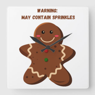 Christmas cookie square wall clock