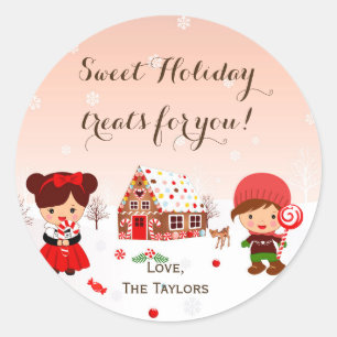 Christmas cookie sticker holiday party favor tag