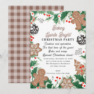 Christmas Cookie Swap Baking Spirits Bright Invitation