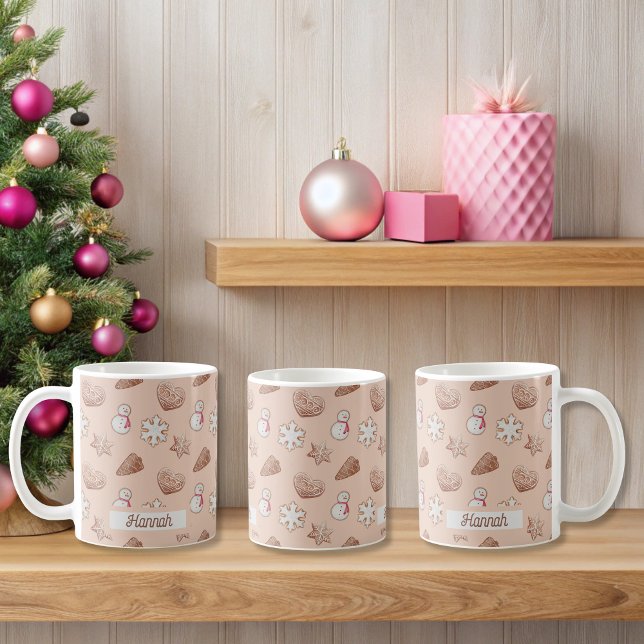 Christmas Cookie Swap Exchange  Coffee Mug (Beige Christmas Cookie Mugs)