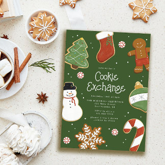 Christmas Cookie Swap Exchange Holiday Party Invitation
