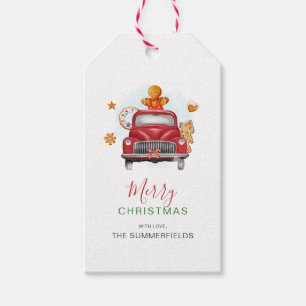 Christmas Cookie Swap Holiday Gingerbread Truck Gift Tags