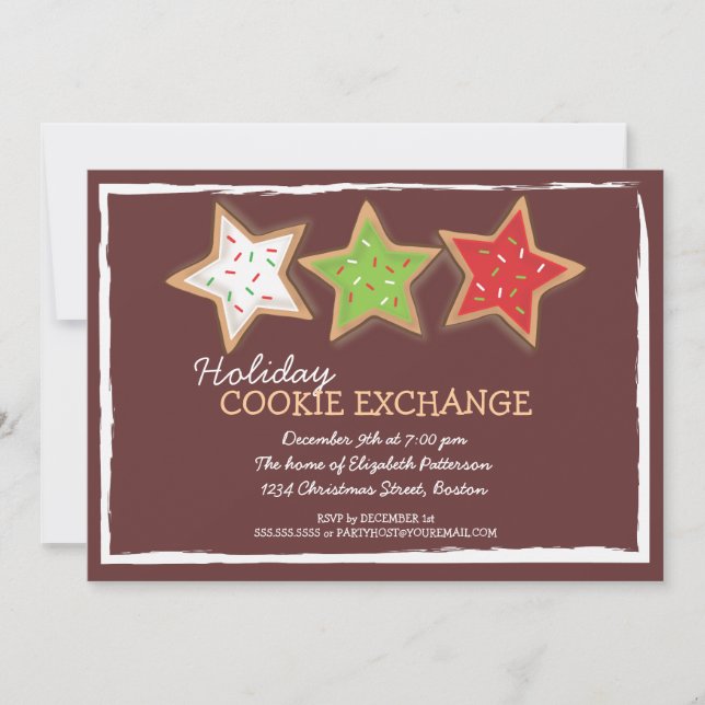 Christmas Cookie Swap Holiday Invitation (Front)