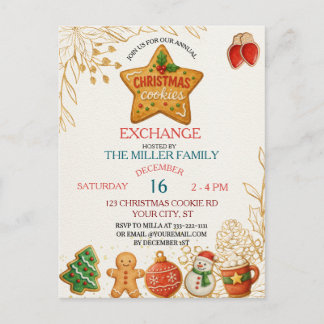 Christmas Cookie Swap Invitation – Holiday Baking  Postcard