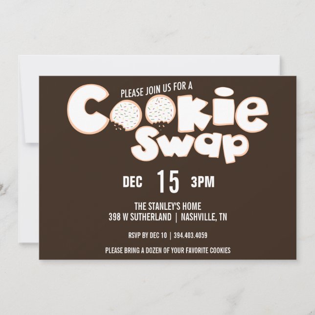 Christmas Cookie Swap Party Invitation (Front)