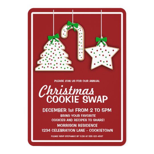 Christmas Cookie Swap (red) Party Invitation