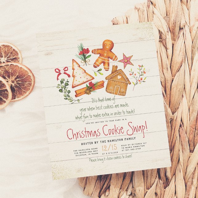 Christmas Cookie Swap Rustic Gingerbread Budget (Creator Uploaded)