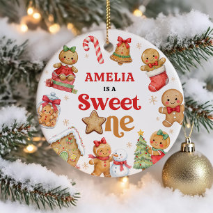 Christmas Cookie Sweet One 1st Birthday Ceramic Tree Decoration