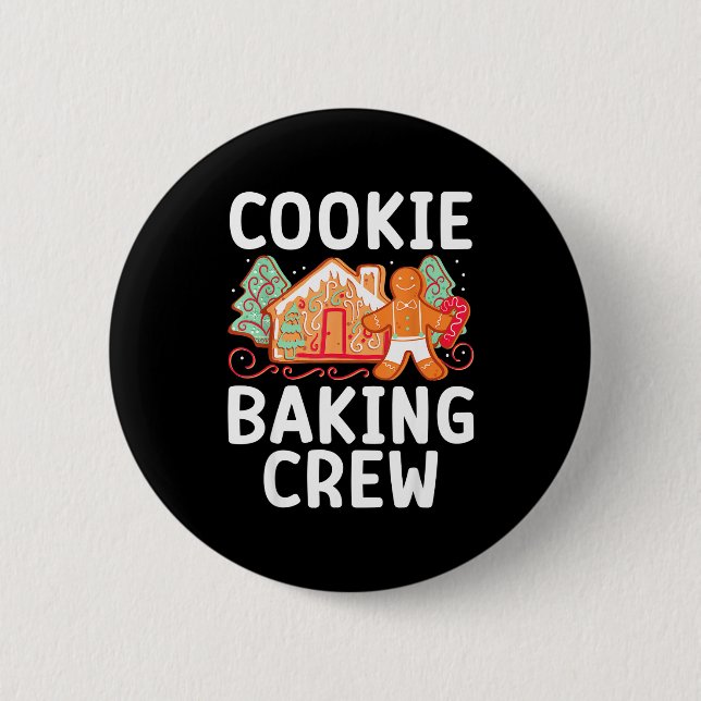 Christmas Cookie Taster Cookie Baking Crew Gingerb 6 Cm Round Badge (Front)