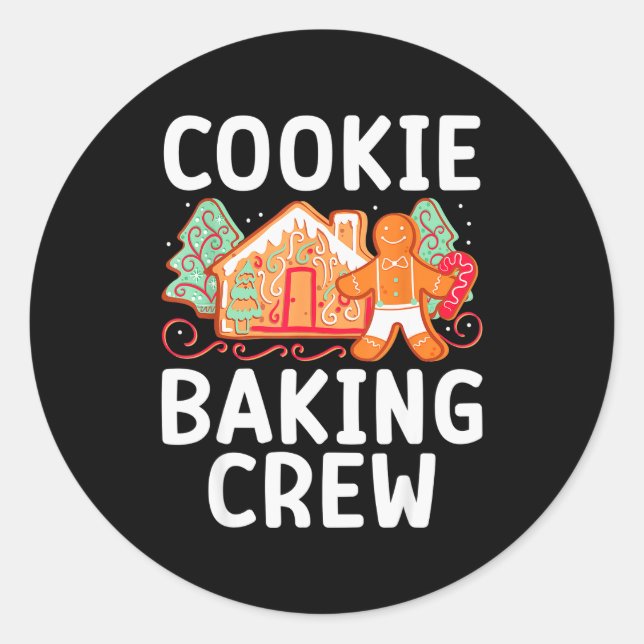 Christmas Cookie Taster Cookie Baking Crew Gingerb Classic Round Sticker (Front)