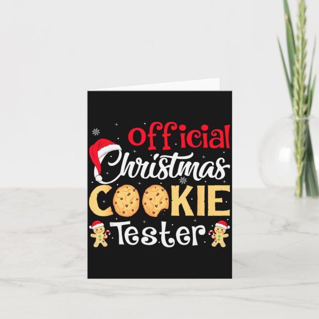 Christmas Cookie Tester Funny Baking Crew Xmas  Card (Front)