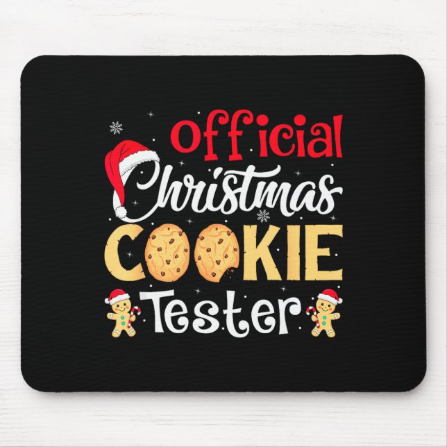 Christmas Cookie Tester Funny Baking Crew Xmas  Mouse Mat (Front)