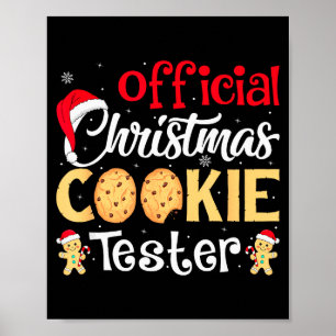 Christmas Cookie Tester Funny Baking Crew Xmas Poster