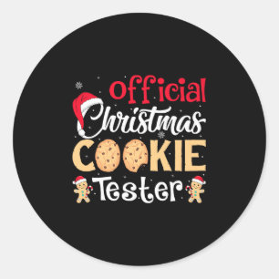 Christmas Cookie Tester Funny Baking Crew Xmas Pre Classic Round Sticker