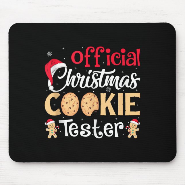 Christmas Cookie Tester Funny Baking Crew Xmas Tan Mouse Mat (Front)