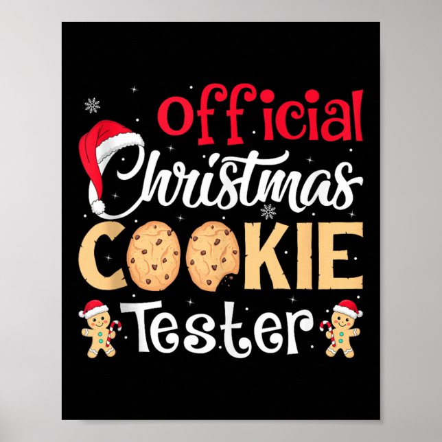 Christmas Cookie Tester Funny Baking Crew Xmas Tan Poster (Front)
