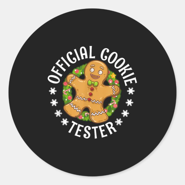 Christmas Cookie Tester Men Women Kids Youth  Classic Round Sticker (Front)