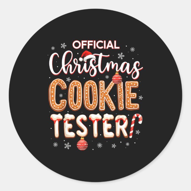 Christmas Cookie Tester Taster Baking Crew Toddle  Classic Round Sticker (Front)