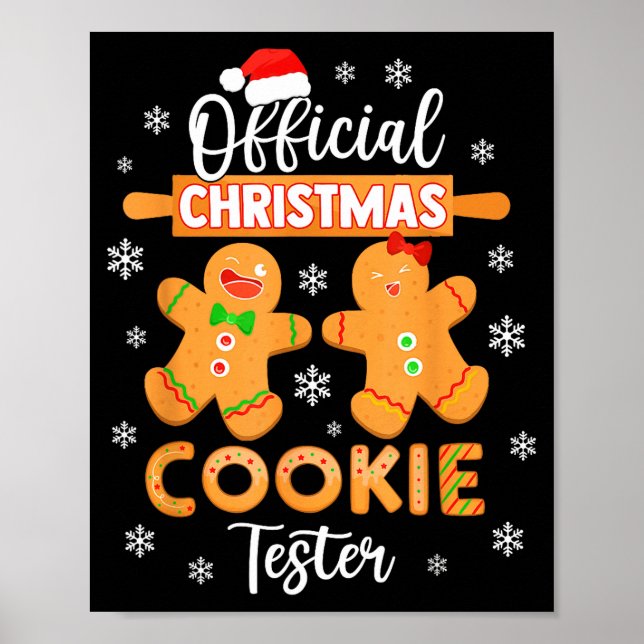 Christmas Cookie Tester Taster Baking Crew Toddle  Poster (Front)