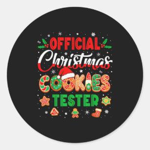 Christmas Cookie Tester Taster Baking Crew Toddler Classic Round Sticker