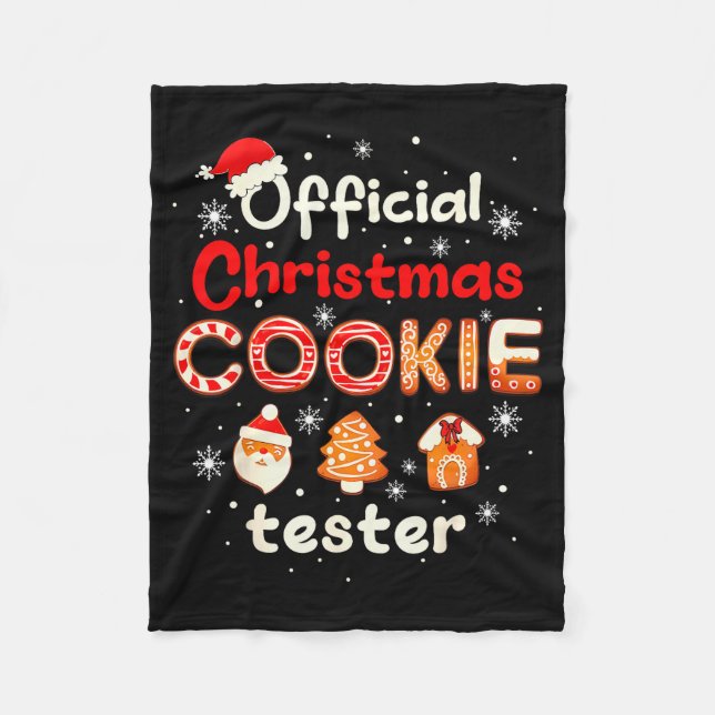Christmas Cookie Tester Taster Baking Crew Toddler Fleece Blanket (Front)