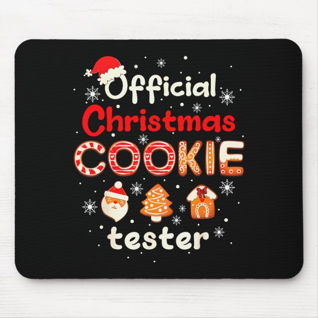Christmas Cookie Tester Taster Baking Crew Toddler Mouse Mat (Front)