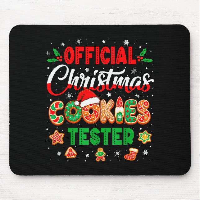 Christmas Cookie Tester Taster Baking Crew Toddler Mouse Mat (Front)