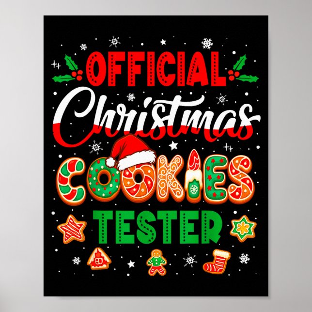 Christmas Cookie Tester Taster Baking Crew Toddler Poster (Front)