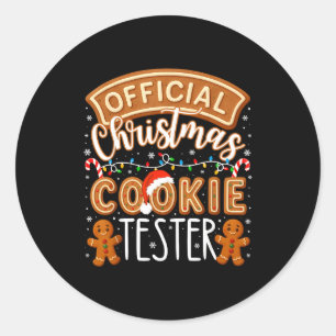 Christmas Cookie Tester Taster Funny Family Baking Classic Round Sticker