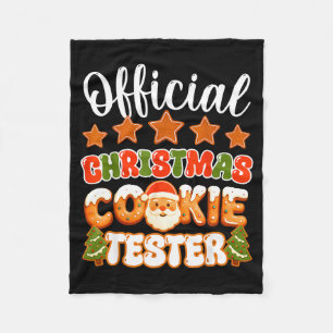 Christmas Cookie Tester Taster Funny Family Baking Fleece Blanket