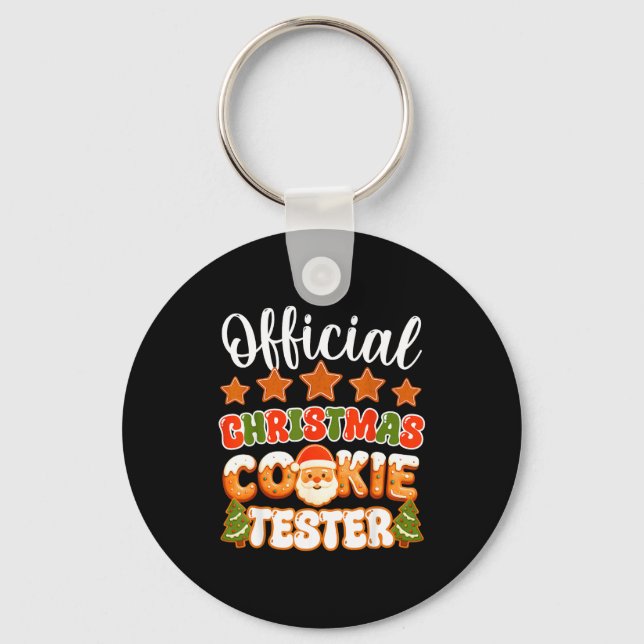 Christmas Cookie Tester Taster Funny Family Baking Key Ring (Front)